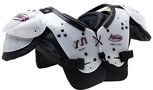 ADAMS USA Youth Yt200 Blocker Shoulder Pads White Maroon, X-Large