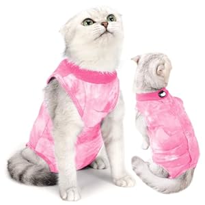 LIANZIMAU Cat Recovery Suit after Surgery Cat Bodysuit Medical Vest Cat Suit Post Surgery Kitten Recovery Suit after Spaying Anti Lick Suit Pet Recovery Clothing