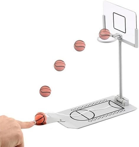 Miniatura 5 de AIXICWXI Mini juego de baloncesto de escritorio de aleación de aluminio Mini máquina de baloncesto plegable en miniatura juguete de aro de