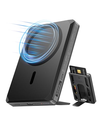 VEGER Portable Charger, Magnetic Power Bank with Phone Stand, Card