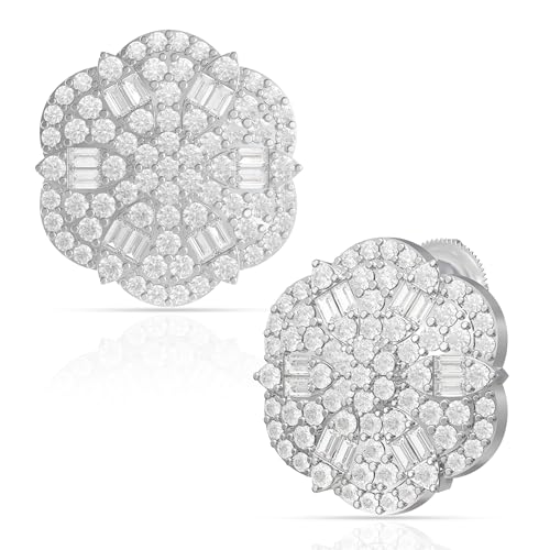 Image of 925 Sterling Silver Stud Earrings for Women | Cubic Zirconia Solitaire Ear Studs | Lightweight Hypoallergenic Anti-Tarnish Daily Wear Jewellery | Gift for Girls, Wife, Girlfriend, Mother, Sister | Birthday, Anniversary, Rakhi