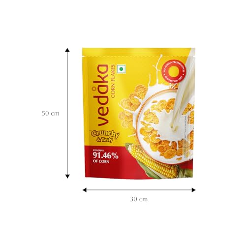 Image of Amazon Brand - Vedaka Corn Flakes | 875 G | Contains 91.46% of Corn | Crispy | Classic Breakfast Favorite | No Added Preservatives