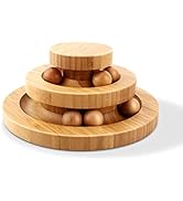 Gelrova Cat Toy Roller Exerciser Fun Cat Toy Indoor Pet Interactive Toy Bamboo Cat Ball Toy with ...
