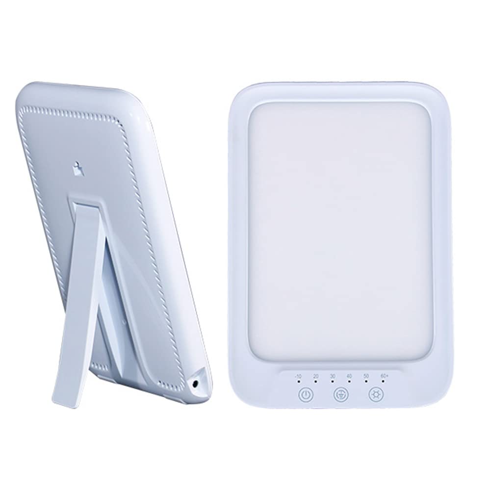 Lampe SAD, 44100Lux Lampe De Luminothérapie, Avec 3 Modes De Couleur & 2912K-6345K, 5 Niveaux De Luminosité, 6 Fonction De Minuterie, Contrôle Tactile Support Pliant,Blanc