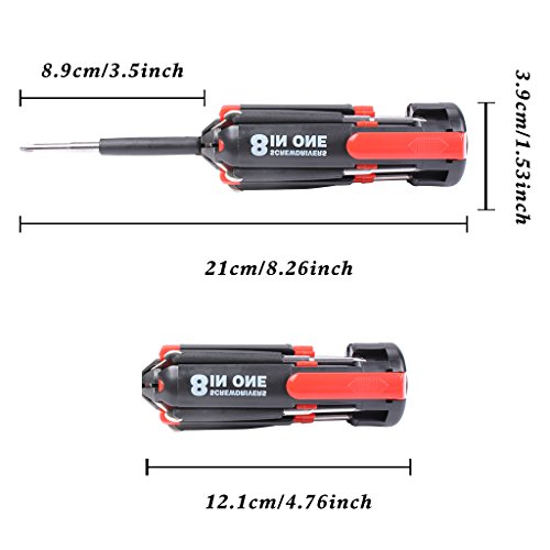 Multi-function Screwdriver,EFORCAR 8 In 1 Turn Screw Kit Tool Set With 6 LEDs Flashlight for DIY Home Kitchen Repair Car Tool Kit Hand Tools