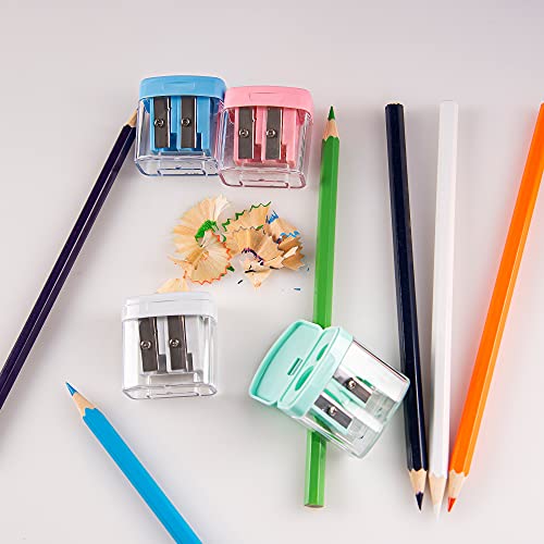Golcellia 4 Pcs Small Pencil Sharpeners Manual For Kids, Colored, Hand Pencil Sharpener, Classroom #TOP7