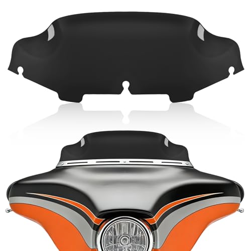Tvitano Black 6 Motorcycle Wave Windshield Windscreen Compatible for 1996-2013 Harley Davidson Touring Street Glide Electra Glide Tri Glide FLHT FLHTK FLHTCU FLHTCUTG