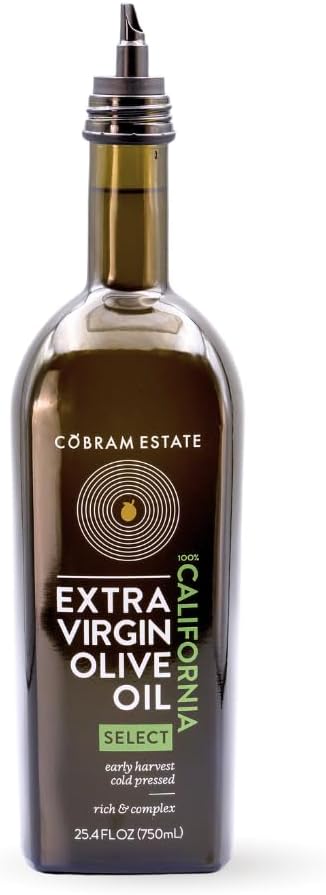 Cobram Estate California Select Extra Virgin Olive Oil - First Cold Pressed, Non-GMO, Keto Friendly, High in Antioxidants, Fruity & Balanced - Cold Pressed Olive Oil Bottle EVOO - 750ml (Pack of 1)
