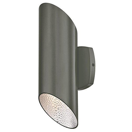 New Deal Westinghouse Lighting 6348800 Skyline Two LED Up and Down Light Outdoor Wall Fixture, Finish with Hammered, Polished Graphite with Silver Interior 🔥 Hot Deals Westinghouse Lighting 6348800 Skyline Two LED Up and Down Light Outdoor Wall Fixture, Finish with Hammered, Polished Graphite with Silver Interior