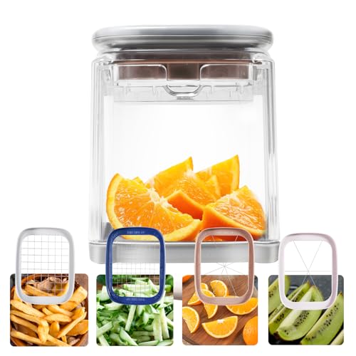 Coupe frites en acier inoxydable à 4 lames interchangeables
