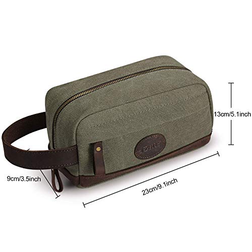 S-ZONE Oversized Leather Canvas Duffel Shoulder Weekender Mens Overnight Bag/Mens Travel Case Dopp Kit Small Shaving Toiletry Bag Makeup Organizer Insert
