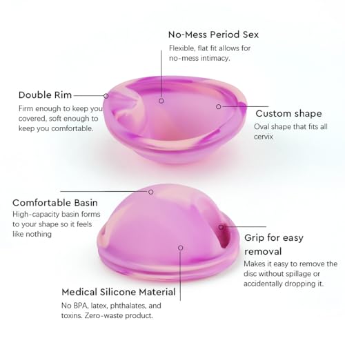 KBIBCK Juego de disco menstrual, disco menstrual con 2 discos periodales de tamaño S+L, esterilizador y bolsa de almacenamiento, disco menstrual reutilizable para mujeres activas, deportes, natación - imagen 4