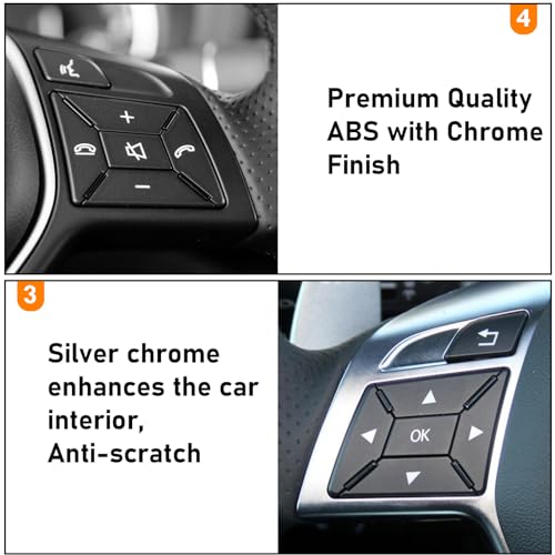 Image of Moonlinks Steering Wheel Button Sticker Compatible with Mercedes A B C