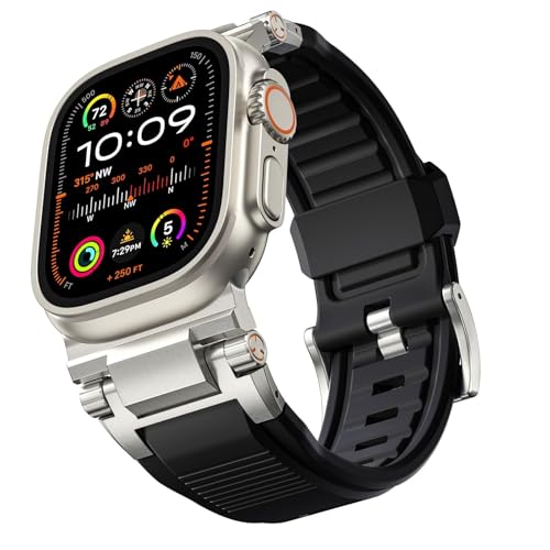 Bracelet FKM Apple Watch 45mm anti-transpiration et ultra résistant homme