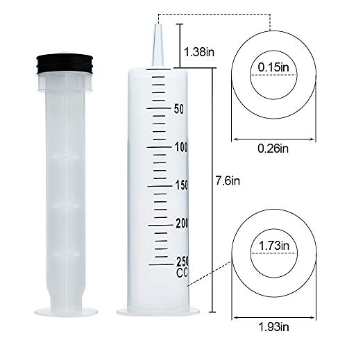 250Ml Syringe With Tube, Extra Large Plastic Syringe With Tubing For Glue Dispensing, Scientific Labs, Watering, Refilling #TOP5