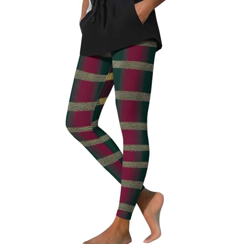 Womens Christmas Leggings High Waisted Stretch Sport Yoga Pants Funny Merry Xmas Graphic Soft Casual Legging Plus Size Christmas Tights Green 3XL