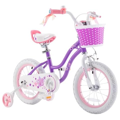 RoyalBaby Stargirl 12-Inch Kids Bicycle with Basket Cover