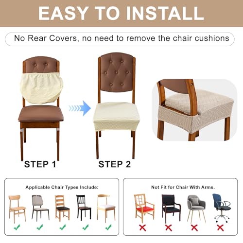 Image of Genina Waterproof Seat Covers for Dining Room Chair Covers,No Rear Covers