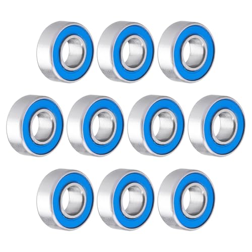 Image of 10pcs MR115-2RS Ball Bearings - Miniature Deep Groove Ball Bearing Double Blue Rubber Sealed Chrome Steel for RC Cars /Planes /Drone /Robotics and Small Electric Motors(5x11x4mm)