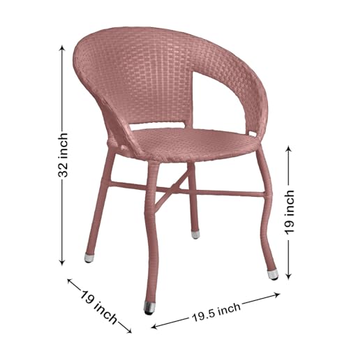 Image of Amazon Brand - Solimo Rattan Wicker 2 Seater Patio Seating Set | 2 Chair and 1 Square Glass Topped Table Set | Coffee Table Furniture for Balcony, Garden, Terrace, Indoor, Outdoor Use (Light Brown)