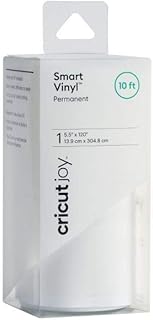 Cricut Joy Smart Vinyl - Permanent - Bulk Roll - 5.5" x 120", Adhesive Decal Sheets - White