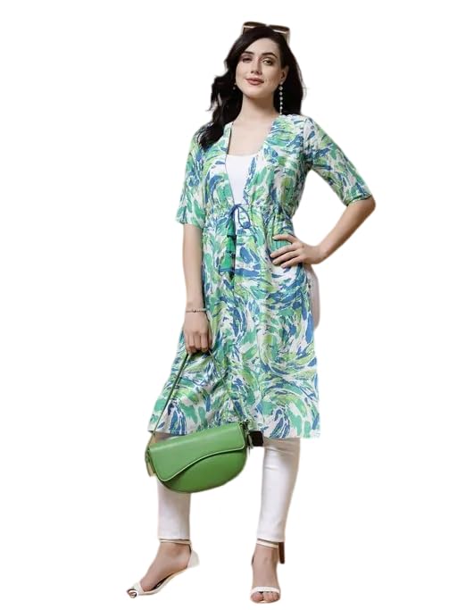 Women Casual Lightweight Cotton Abstract Printed Shrug for Everyday Styling-image-6