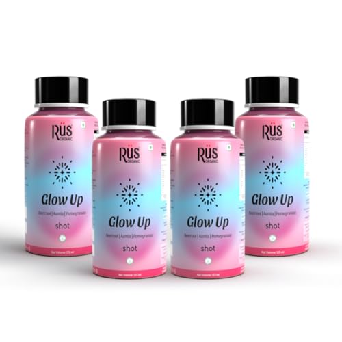 Image of Rus Organic Beet Pomegranate Amla Wellness Drink | Skin Glow & Antioxidants | 125ml x 4 | Cold Pressed | No Preservatives