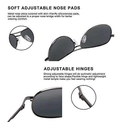 Image of Simsco Polarized Aviator Men's Sunglasses (Black)