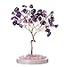JewelryWe Amethyst Kristallbaum Kristalle Lebensbaum: Natürliche Edelsteine Baum des Lebens Geldbaum Deko Feng Shui Baum Trommelsteine Bonsai Baum Home Büro Zimmer Dekoartikel