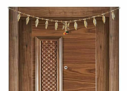 Image of Swsastik Golden Leaves Hanging Toran Main Door Garlands Handmade Bandhanwar Door Entrance Hanging HomeTraditional Wall Decoration Diwali Decoration Diwali Gift