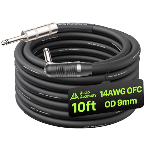 Câble de haut-parleur 14 AWG 6.35 mm TS câble d'ampli double blindage silencieux 3m