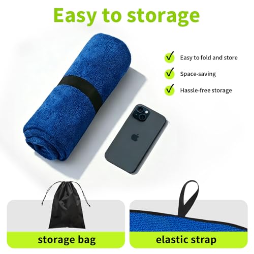 Image of Leader Accessories Waterproof One Towel Seat Cover for Car Truck Front Seat Deep Blue Machine Washable - After The Gym, Runs, Swimming | Universal Non-Slip, Fits Car Truck SUV, Machine Washable, For Dog & Kid, Pets, Yoga, Gym, Beach, Swimming, Outdoor Sports