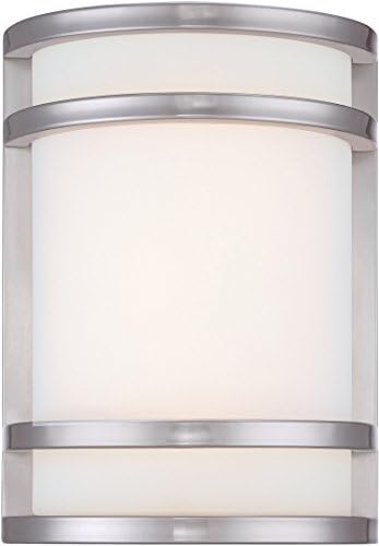 THE GREAT OUTDOORS 9801-144-L Bay View Outdoor LED Pocket Lantern, 1-Light, 14 Total Watts, 6.75-in H x 9.5-in W, Brushed Stainless Steel
