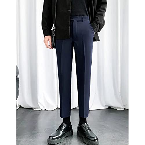 Pantalón clásico ajustado para hombre color sólido miniatura 2