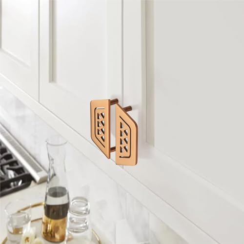 Image of COMPASS Stainless Steel 7 Star Cabinet Knobs, Drawer Pulls, Knobs for Dresser Drawers, Drawer Knobs Handle, Kitchen Knobs (PVD Rose Gold Finish) Pack of 4 pcs