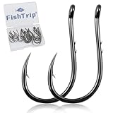 FishTrip Octopus Baitholder Fishing Hooks, 50/100pcs Sharp Barbed High Carbon Steel Offset Circle Hooks for Freshwater Saltwater