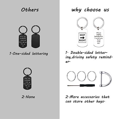 Qunrwe Drive Safe Keychain Gifts,Drive Safely Beauty I Need You Here With Me,New Driver Keyring,Car Keychain For Girl,Birthday Valentine's Day Gifts For Girlfriend Wife Sister Gift #TOP1