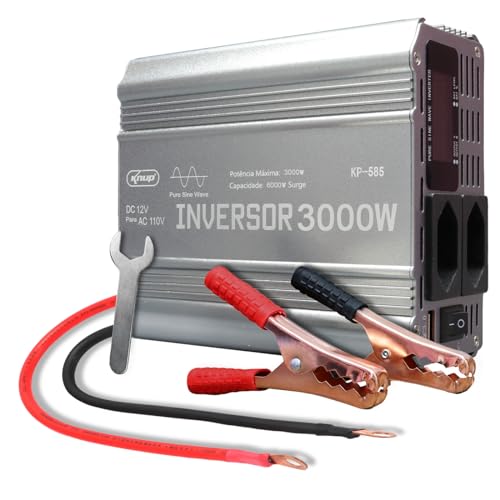 Kit Inversor 12v Para 110v Pico 6000w Onda Senoidal Pura 3000w Conversor Transformar Tomada 3 Pinos