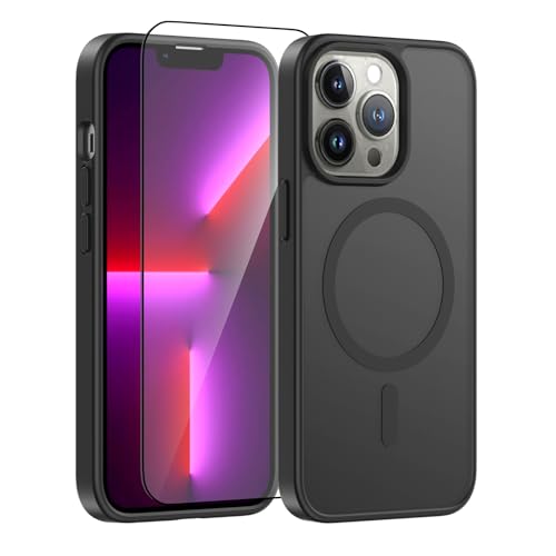 Lyhsgao iPhone 13 Pro MagSafe Case – Full Camera Protection, Military-Grade, Slim Translucent Matte, 6.1-inch, Black