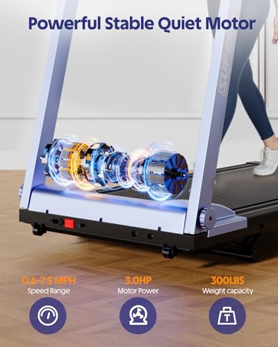 Image of Superun Treadmills for Home, 4-in-1 Foldable Treadmill with Incline, 300 LBS Capacity Running Treadmills for Home Small Spaces with Handles, 3.0 HP Folding Treadmill with Smart APP