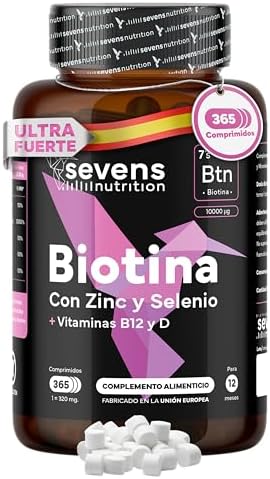 Biotin for Hair 10,000 mcg + Zinc + Selenium + B12 | 365 Tablets ...