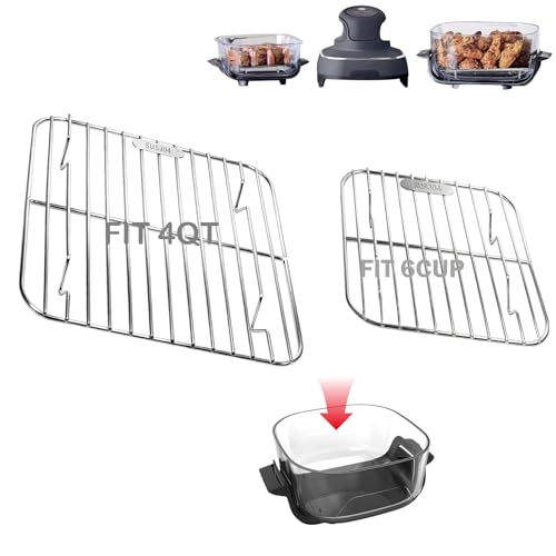 2 Pack Stainless Steel Crisper Rack Replacement for Ninja Crispi Portable Glass Air Fryer, 4-Qt & 6-Cup Accessories, Non-Toxic Food Grade Air Fry Rack for Ninja Crispi FN101 FN100 Series by Moruiero - Used condition - US$17.09