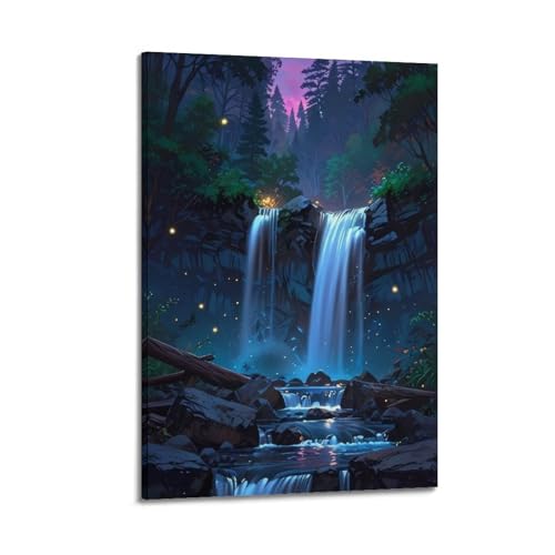 Poster cascade Serene Falls Ode pour chambre déco zen et moderne