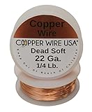 22 Ga Solid Bare Round Copper Wire Dead Soft (4 Oz. - 125 Ft.) Spool