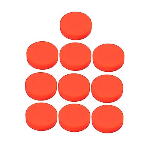 BESPORTBLE 10 Pcs Adjustable Hardness Rubber Ice Hockey Matte Finish Sports Supplies for Roller and Street Hockey for Adults and Over Years Old Orange