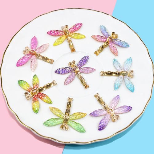 Breloques libellule en acrylique coloré FRCOLOR pour bijoux DIY et coiffure - 6