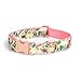 YSHOME&PET Floral Dog Collar with Bow Tie, Bowtie Dog Collar with Flower Attached Metal Buckle Adjustable Soft and Comfy Pet Collars for Cats Small Medium Large Dogs for Christmas Holiday