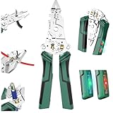 14-in-1 Wire Stripping Pliers, 2026 New Rechargeable Wire Strippers Tool with Voltage Tester&Alarms, Detectable 12-250V, Heavy-Duty Electrical Pliers&Wire Cutters–for Professional and Home Use (Green)
