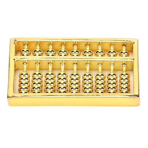 Image of GLOGLOW Chinese Ancient Abacus, 1.8x1in Mini Brass Abacus 9 Gears Chinese Math Calculating Tool Educational Learning Kids Adult Collection