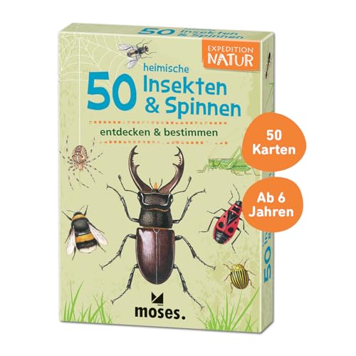 moses. Expedition Natur - 50 heimische Insekten & Spinnen, Entdeckerkarten zur Bestimmung von Insektenarten, Outdoor-Spielzeug für Kinder ab 6 Jahren